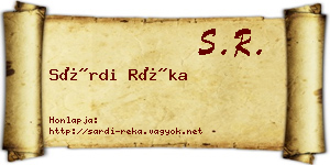 Sárdi Réka névjegykártya